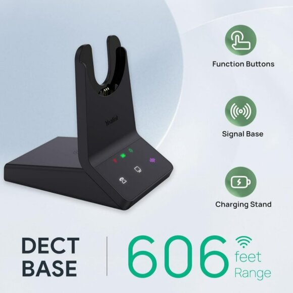 Yealink WH64 DECT & Bluetooth Mono Teams Wireless Headset, 606 ft Range Single - Picture 7 of 9